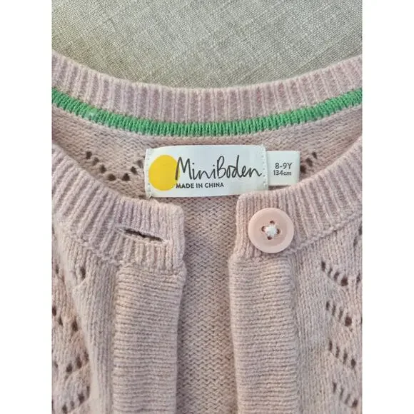 Mini Boden Pink Strawberry Cardigan Sweater - Picture 3 of 8